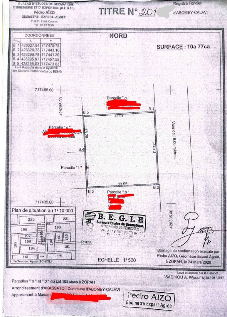 Deux parcelles — Abomey Calavi